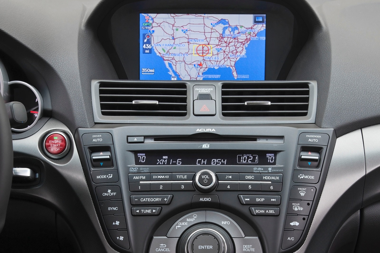 2012 Acura Tl interior NAVSYS