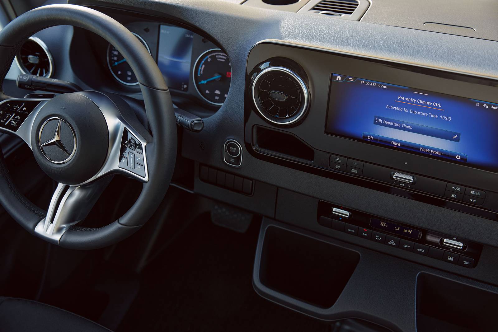 2025 Mercedes-Benz eSprinter Cargo Van front safety DETAIL