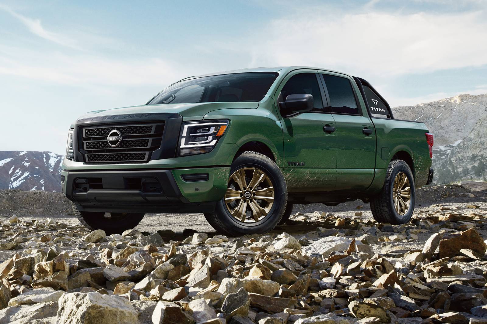 2024 Nissan Titan SV Crew Cab Pickup Exterior. Bronze Edition Shown.
