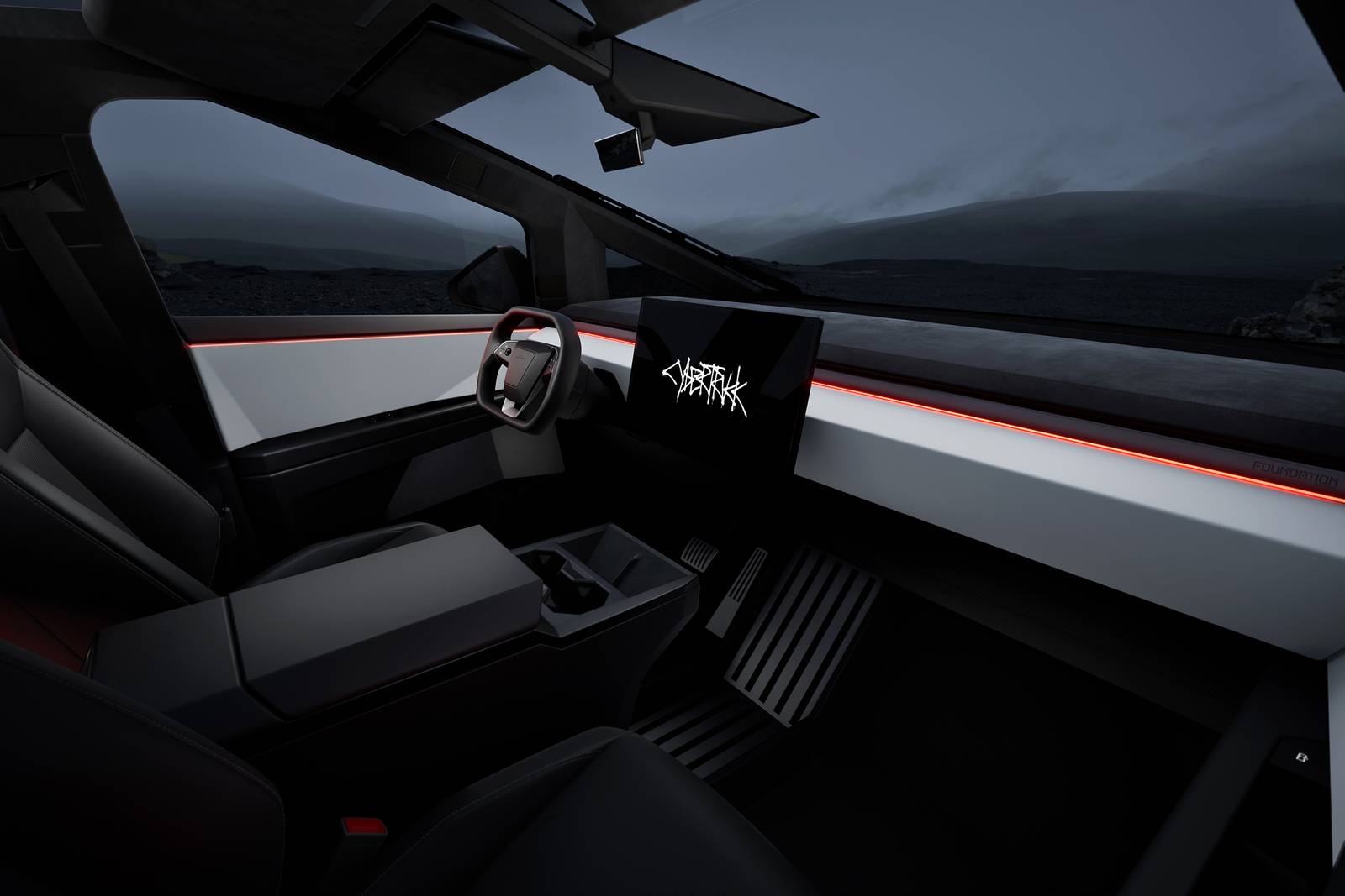 2026 Tesla Cybertruck interior DETAIL