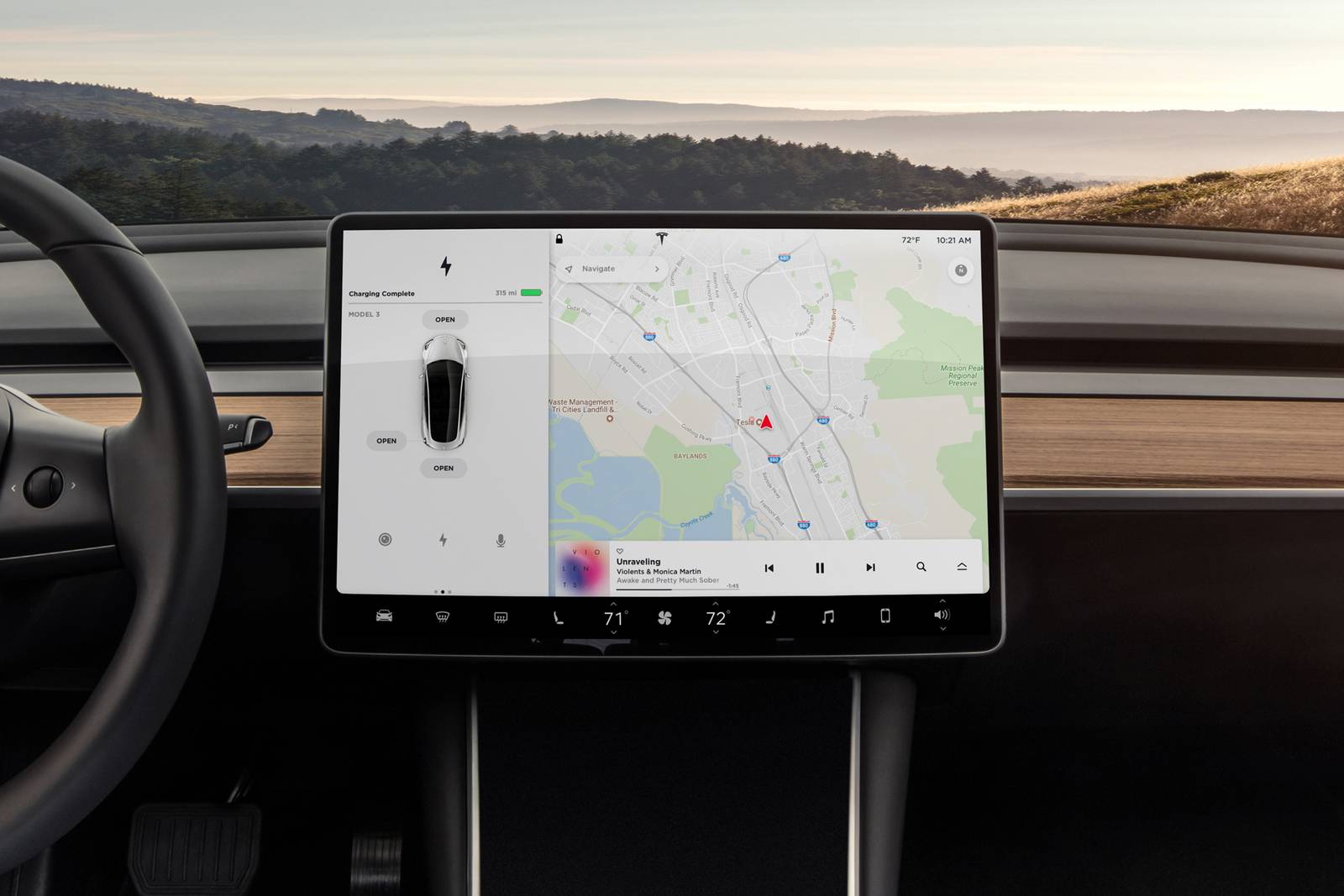 2017 Tesla Model 3 interior CC