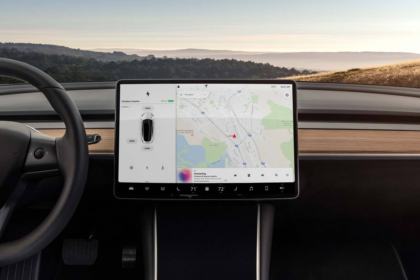 2018 Tesla Model 3 interior CC