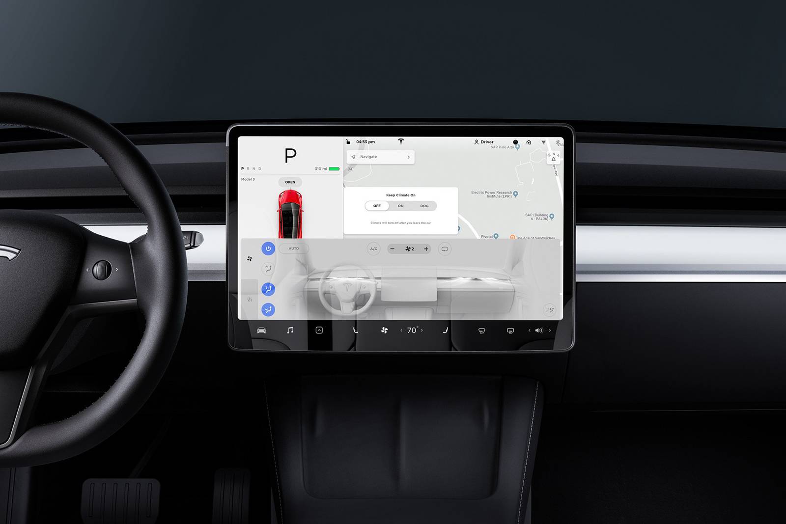 2022 Tesla Model 3 interior CC